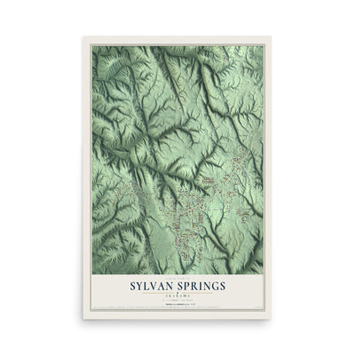 Map of Sylvan Springs, Alabama, 12 x 18 inch unframed archival matte print