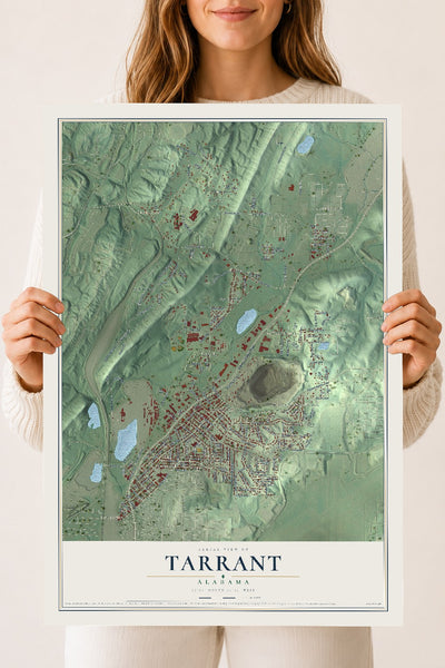 Map of Tarrant, Alabama, 18 x 24 inch unframed archival matte print