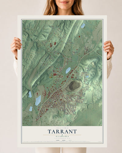 Map of Tarrant, Alabama, 24 x 36 inch unframed archival matte print