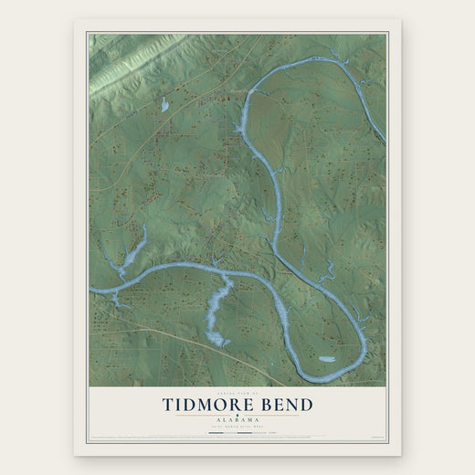 Tidmore Bend, Alabama map print, the full design