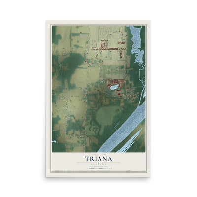 Map of Triana, Alabama, 12 x 18 inch unframed archival matte print