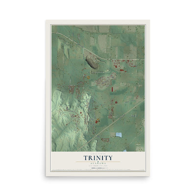 Map of Trinity, Alabama, 12 x 18 inch unframed archival matte print