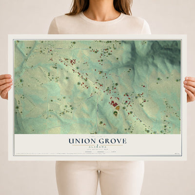 Map of Union Grove, Alabama, 18 x 24 inch unframed archival matte print