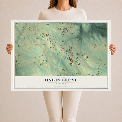 Map of Union Grove, Alabama, 24 x 36 inch unframed archival matte print