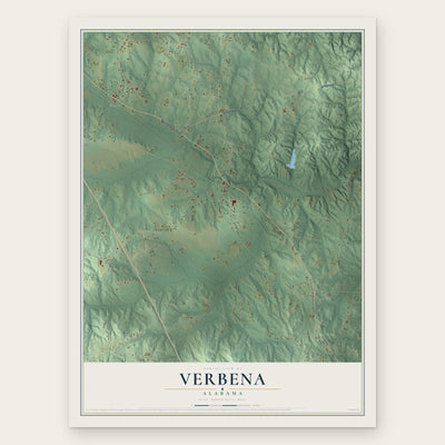 Verbena, Alabama map print, the full design