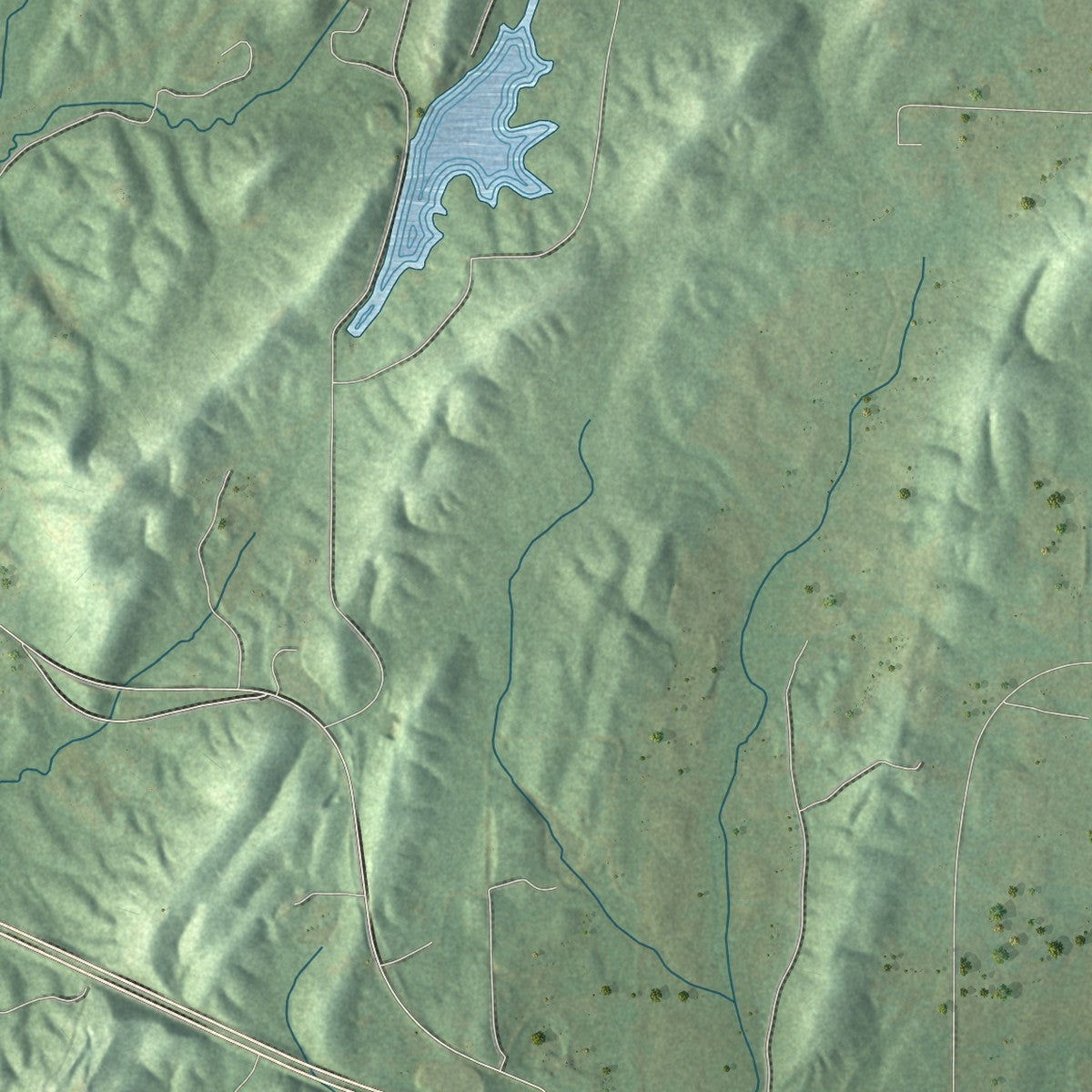Second close-up of the map of Vincent, Alabama print showing more streets and buildings