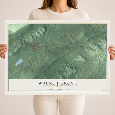 Map of Walnut Grove, Alabama, 18 x 24 inch unframed archival matte print