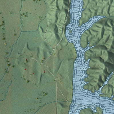Close-up of the map of White Plains, Alabama print showing street and building detail