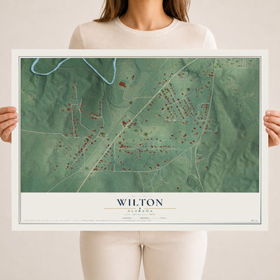 Map of Wilton, Alabama, 18 x 24 inch unframed archival matte print