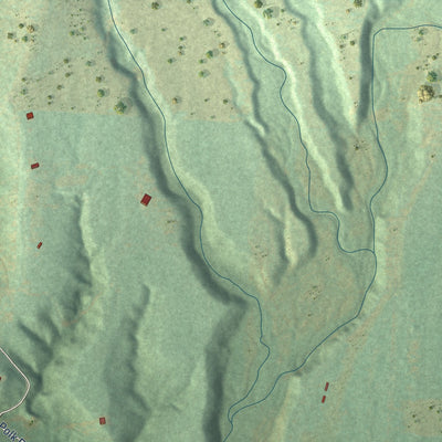 Close-up of the map of Acorn, Arkansas print showing street and building detail