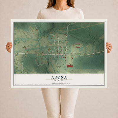 Map of Adona, Arkansas, 24 x 36 inch unframed archival matte print