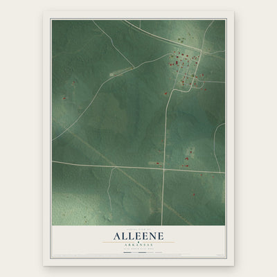 Alleene, Arkansas map print, the full design