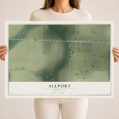 Map of Allport, Arkansas, 18 x 24 inch unframed archival matte print