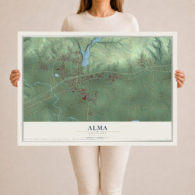 Map of Alma, Arkansas, 24 x 36 inch unframed archival matte print