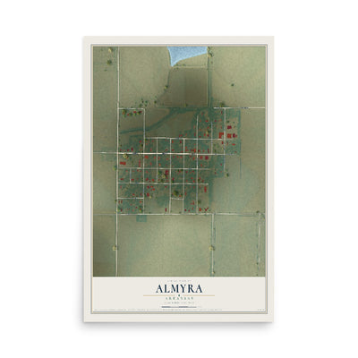 Map of Almyra, Arkansas, 12 x 18 inch unframed archival matte print