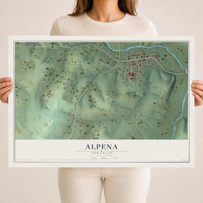 Map of Alpena, Arkansas, 18 x 24 inch unframed archival matte print
