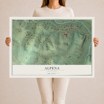Map of Alpena, Arkansas, 24 x 36 inch unframed archival matte print