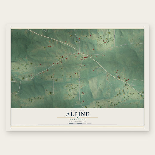 Alpine, Arkansas map print, the full design