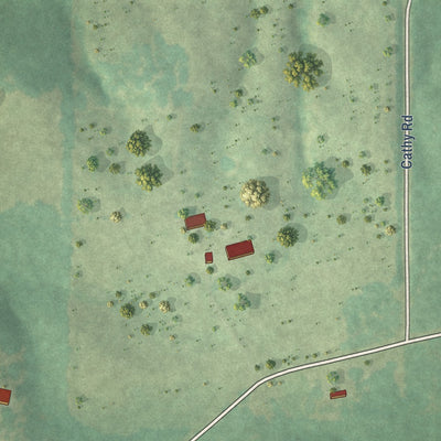 Close-up of the map of Alpine, Arkansas print showing street and building detail