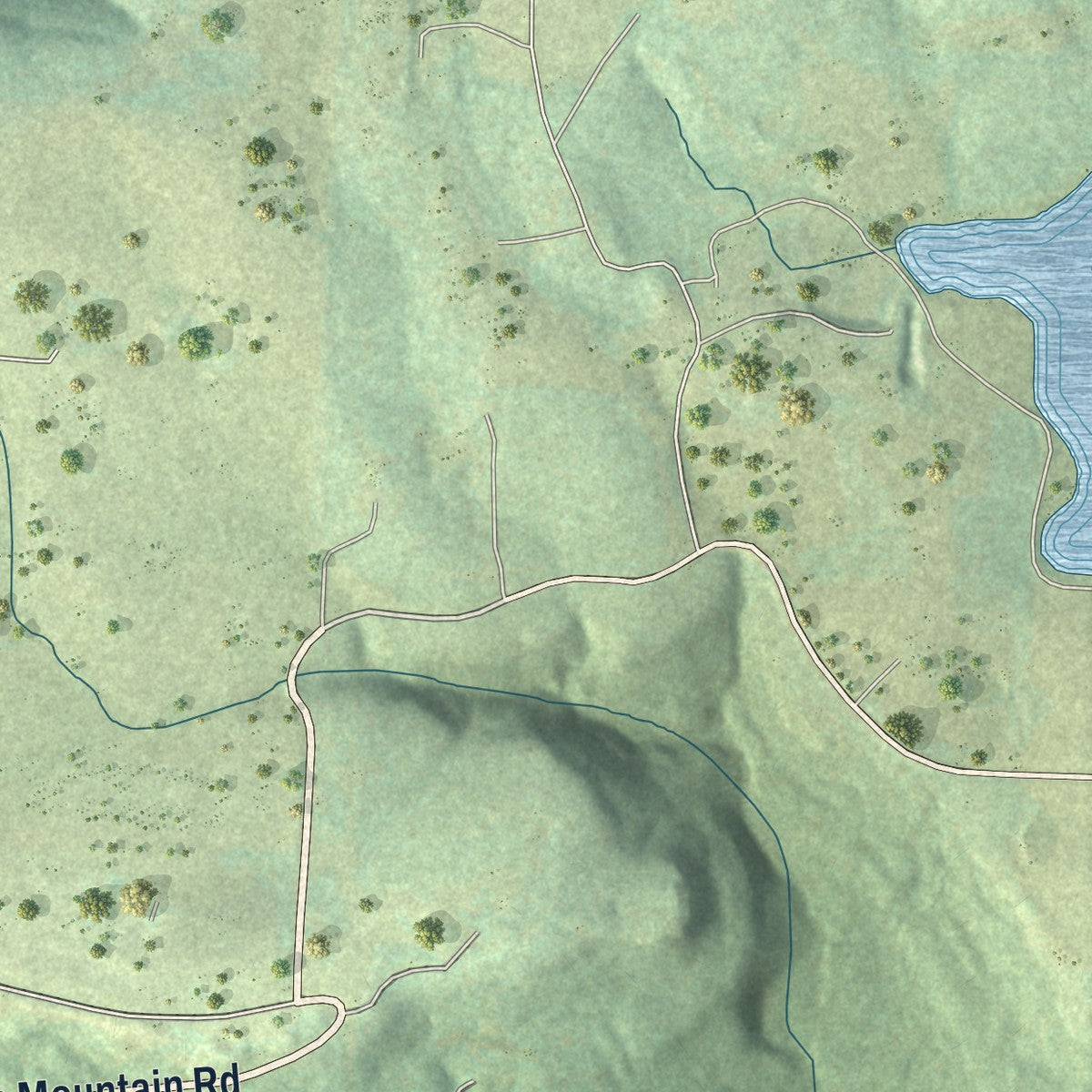 Second close-up of the map of Altus, Arkansas print showing more streets and buildings