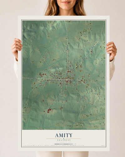 Map of Amity, Arkansas, 24 x 36 inch unframed archival matte print