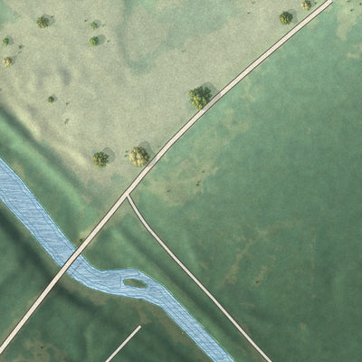 Second close-up of the map of Antoine, Arkansas print showing more streets and buildings