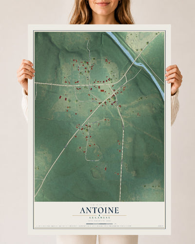 Map of Antoine, Arkansas, 24 x 36 inch unframed archival matte print