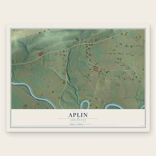 Aplin, Arkansas map print, the full design