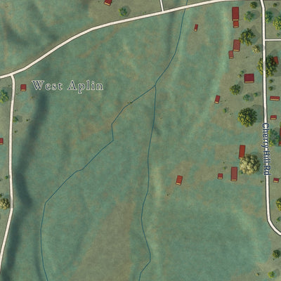 Close-up of the map of Aplin, Arkansas print showing street and building detail