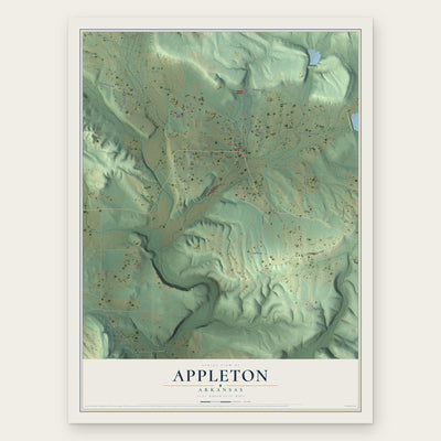 Appleton, Arkansas map print, the full design