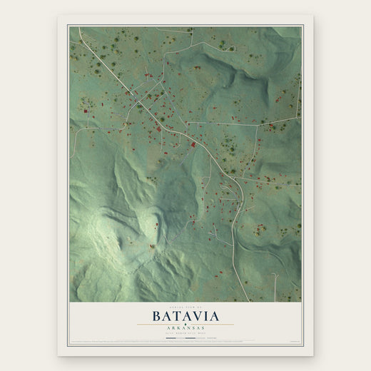 Batavia, Arkansas map print, the full design