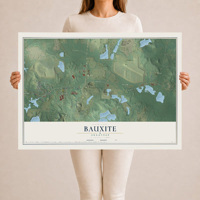 Map of Bauxite, Arkansas, 24 x 36 inch unframed archival matte print