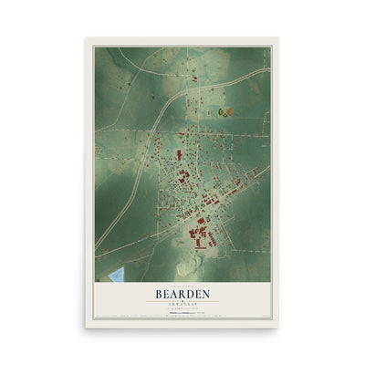 Map of Bearden, Arkansas, 12 x 18 inch unframed archival matte print