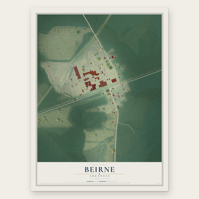 Beirne, Arkansas map print, the full design