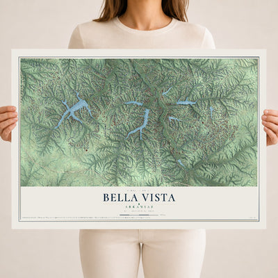 Map of Bella Vista, Arkansas, 18 x 24 inch unframed archival matte print