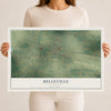 Map of Belleville, Arkansas, 12 x 18 inch unframed archival matte print