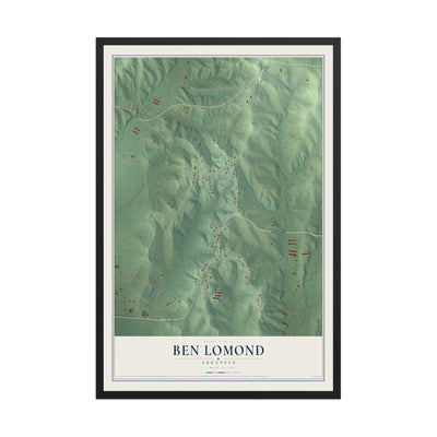 Map of Ben Lomond, Arkansas, 12 x 18 inch print in a black wood frame