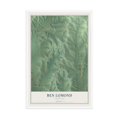 Map of Ben Lomond, Arkansas, 12 x 18 inch print in a white wood frame