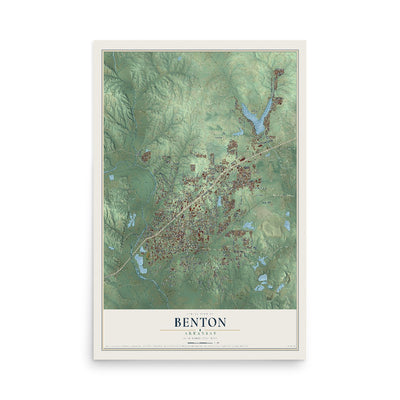 Map of Benton, Arkansas, 12 x 18 inch unframed archival matte print