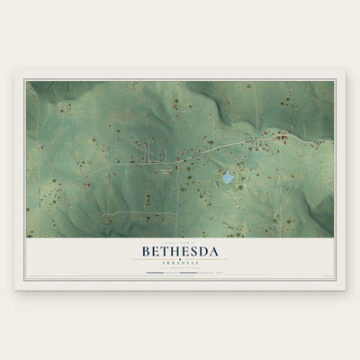 Bethesda, Arkansas map print, the full design