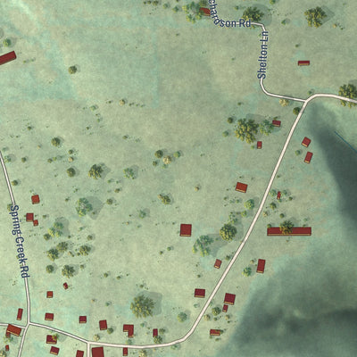 Second close-up of the map of Big Flat, Arkansas print showing more streets and buildings