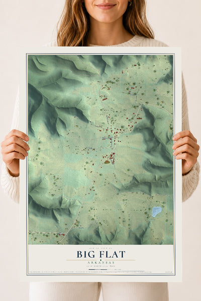 Map of Big Flat, Arkansas, 18 x 24 inch unframed archival matte print