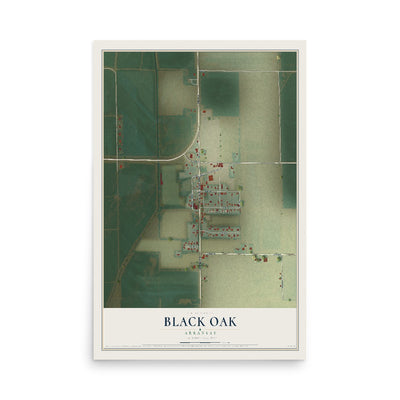 Map of Black Oak, Arkansas, 12 x 18 inch unframed archival matte print