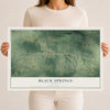 Map of Black Springs, Arkansas, 12 x 18 inch unframed archival matte print