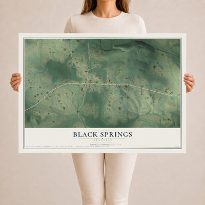 Map of Black Springs, Arkansas, 24 x 36 inch unframed archival matte print
