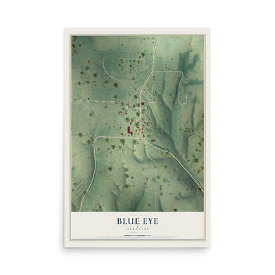 Map of Blue Eye, Arkansas, 12 x 18 inch unframed archival matte print
