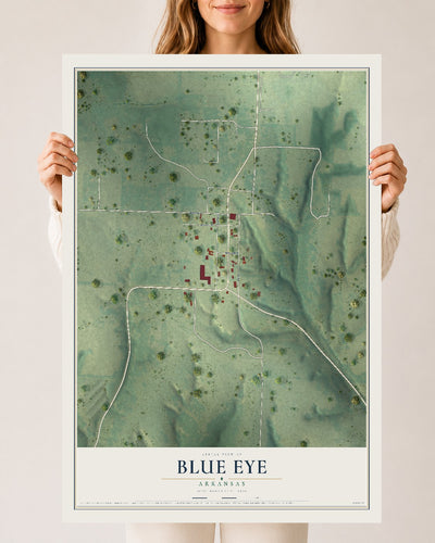 Map of Blue Eye, Arkansas, 24 x 36 inch unframed archival matte print
