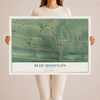 Map of Blue Mountain, Arkansas, 24 x 36 inch unframed archival matte print