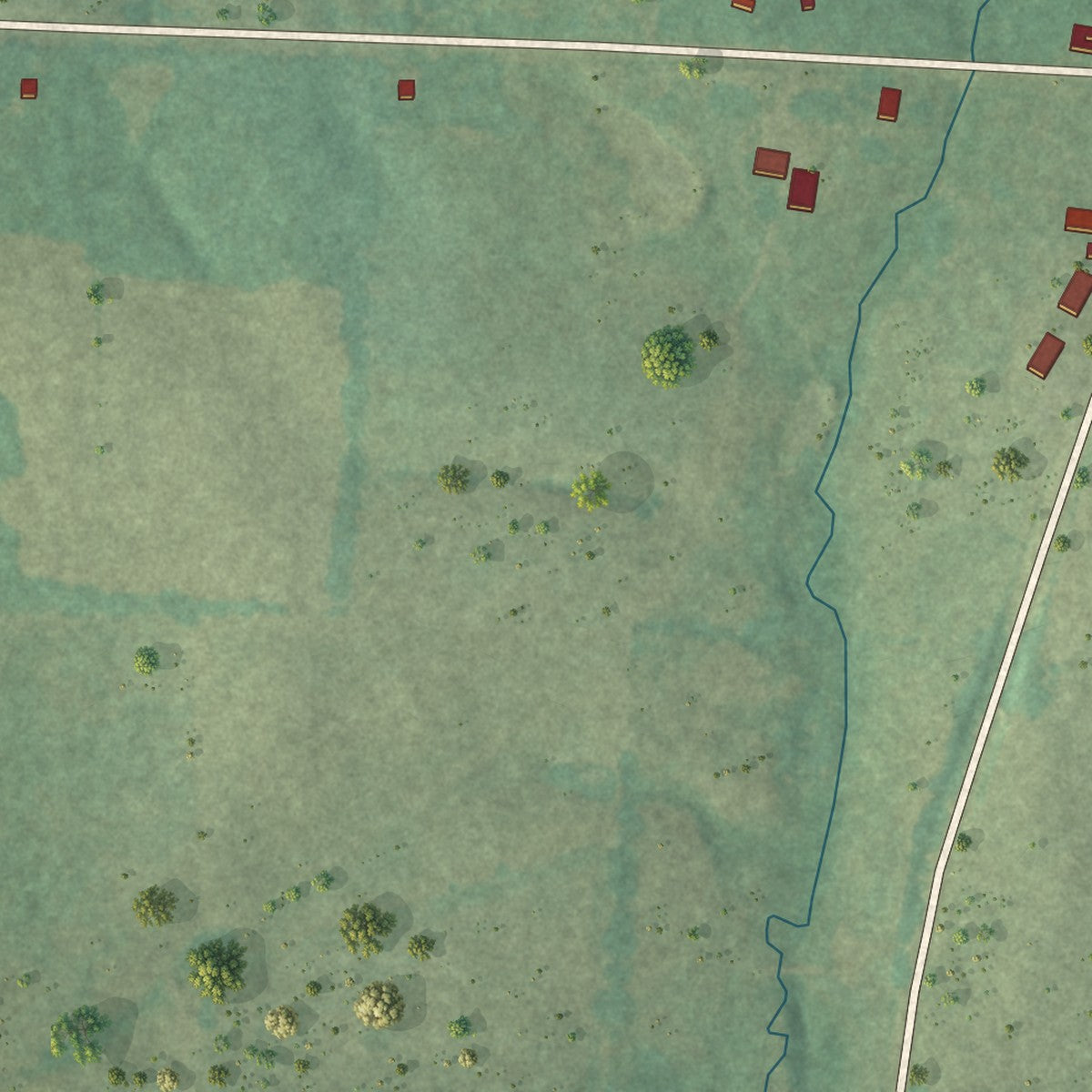 Close-up of the map of Bodcaw, Arkansas print showing street and building detail