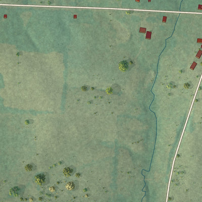 Close-up of the map of Bodcaw, Arkansas print showing street and building detail